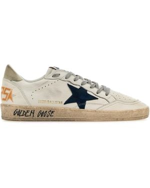 Golden Goose White Leather Ball Star Trainers - Multicolour