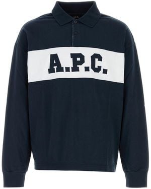 A.P.C. Polo Alexis oversize in cotone blu navy