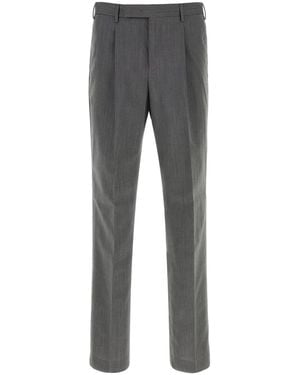 PT Torino Grey Cotton Blend Edge Pant