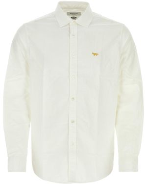 Junya Watanabe Poplin X Maison Kitsune Shirt - White