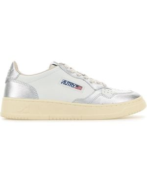 Autry Two-Tone Leather Medalist Sneakers - White