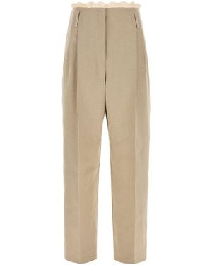 Magda Butrym Beige Linen Blend Wide-leg Pant - Natural