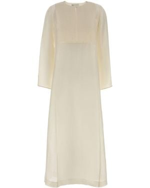 Tory Burch Ivory Linen Blend Caftan - White