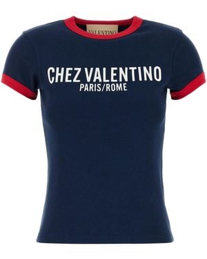 Valentino Garavani Navy Blue Cotton T-shirt