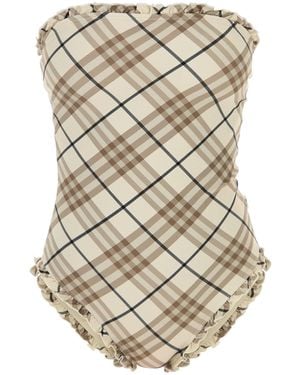 Burberry Costume intero in nylon stretch stampato - Neutro