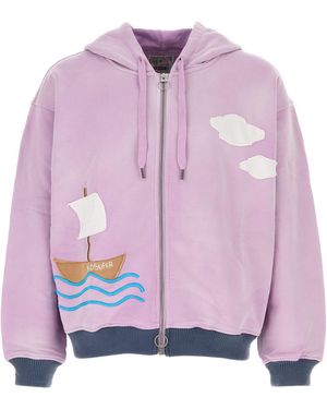 Kidsuper Ship Heavyweight Zip Up Hoodie - Pink