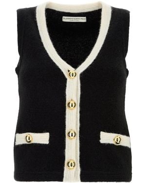 Alessandra Rich Gilet in misto alpaca nero