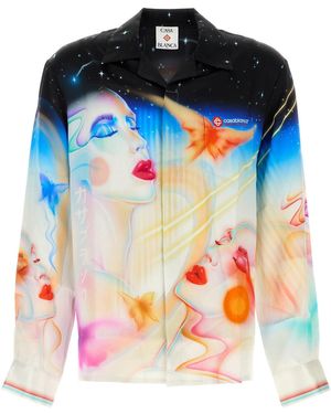CASABLANCA Printed Silk Shirt - Blue