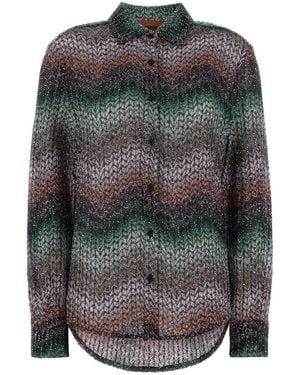 Missoni Embroidered Viscose Blend Shirt - Grey