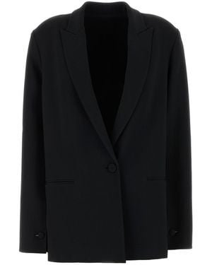 Alberta Ferretti Black Stretch Crepe Blazer