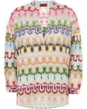 Missoni Blusa in misto viscosa ricamata - Rosa