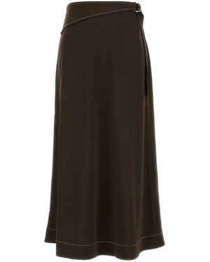Tory Burch Jersey Belted Maxi Skirt - Brown