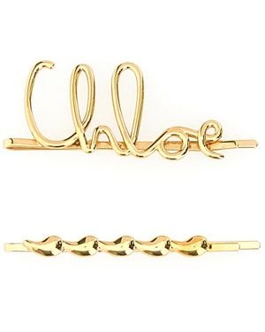 Chloé Fermagli per capelli Chloé Iconic in metallo oro - Metallizzato