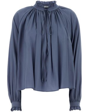 PT Torino Air Force Blue Stretch Jersey Blouse