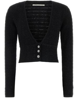 Alessandra Rich Boucle Cardigan - Black