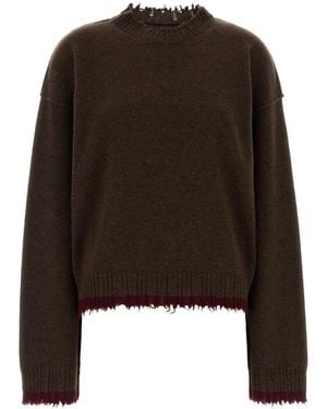 Uma Wang Brown Cashmere Plain Jumper
