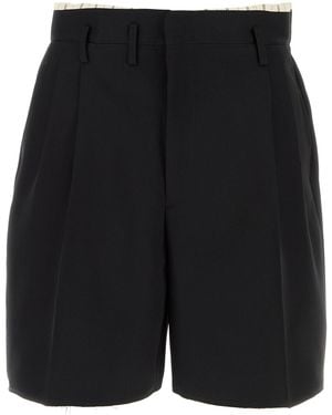 Maison Margiela Black Wool Bermuda Shorts
