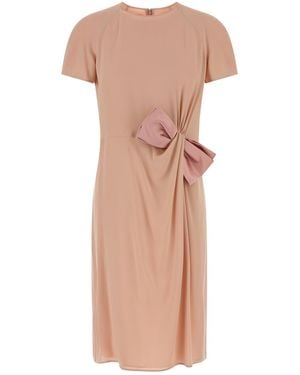 Valentino Garavani Pink Crepe Dress - White