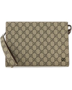 Gucci Clutch in tessuto GG Supreme - Grigio