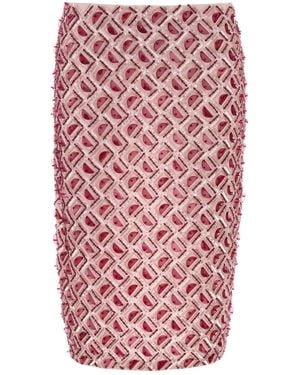 Des Phemmes Pink Crepe Skirt - Red
