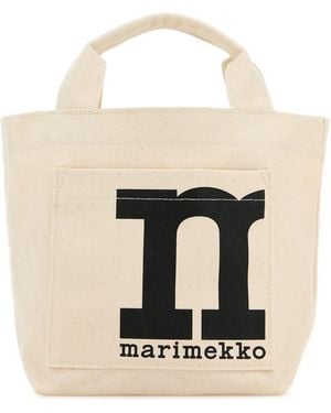 Marimekko Melange Sand Canvas Shopping Bag - Black