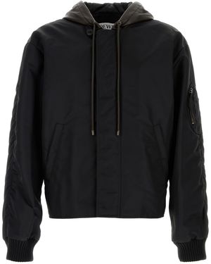 Loewe Hooded Bomber Jacket - Black