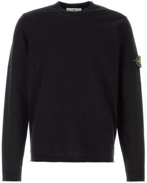Stone Island Midnight Blue Cotton Jumper - Black