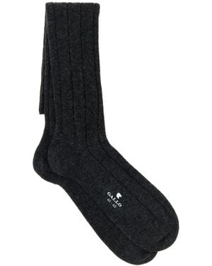 Gallo Charcoal Stretch Cashmere Blend Socks - Black