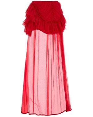 Dries Van Noten 04240-Shelby Long 3040 W W Skirt - Red
