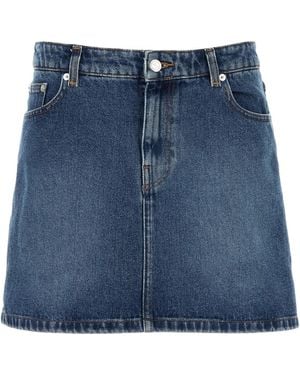 A.P.C. Denim Moss Mini Skirt - Blue
