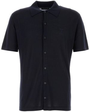 Prada Camicia in lana blu notte - Nero