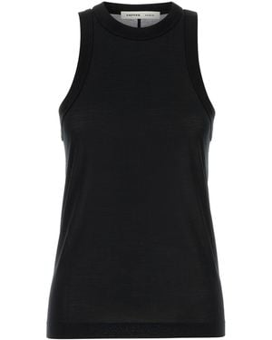 Carven Black Silk Tank Top