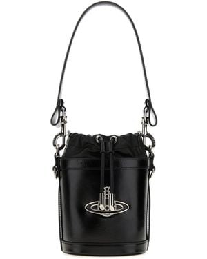 Vivienne Westwood Borsa a secchiello Kitty piccola in nappa nera - Nero