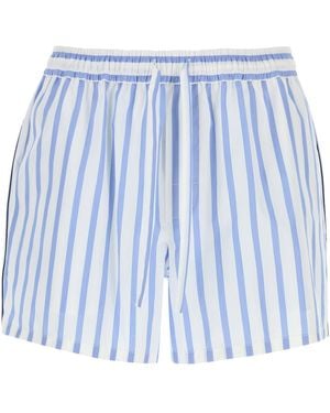 Dolce & Gabbana Embroidered Poplin Bermuda Shorts - Blue