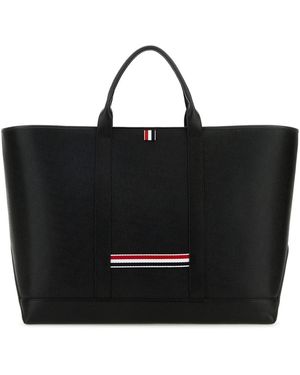 Thom Browne 4-Bar Tote Bag - Black