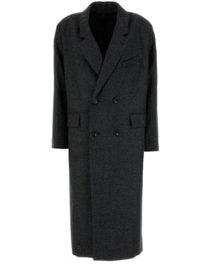 Soeur Melange Gray Wool Cologny Coat - Black