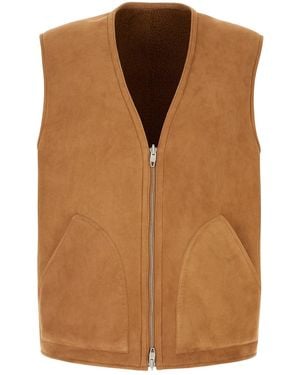Umit Benan Camel Shearling Vest - Brown