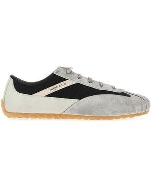 McQueen Two-tone Leather And Fabric Boxe Trainers - Black