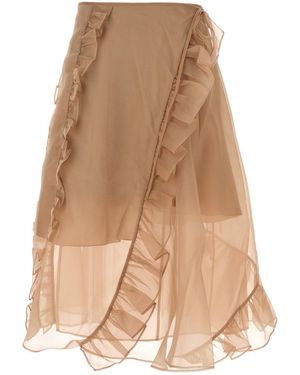 Cecilie Bahnsen Antiqued Organza Skirt - Natural