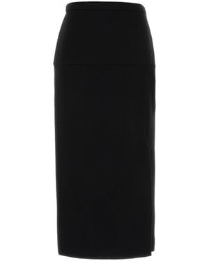 Valentino Garavani Black Wool Skirt
