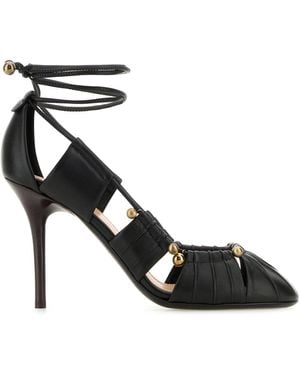 Chloé Leather Luna Court Shoes - Black