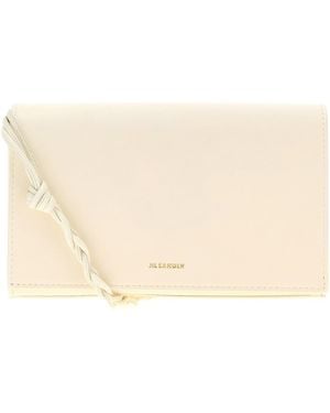 Jil Sander Ivory Leather Tangle Wallet - Natural