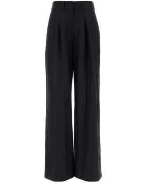 PT Torino Black Twill Wide-leg Frankie Pant