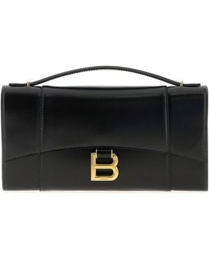 Balenciaga Black Leather Hourglass Handbag