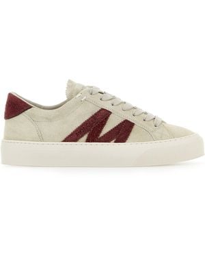 Moncler Sneakers Monaco2 in pelle scamosciata sabbia - Multicolore