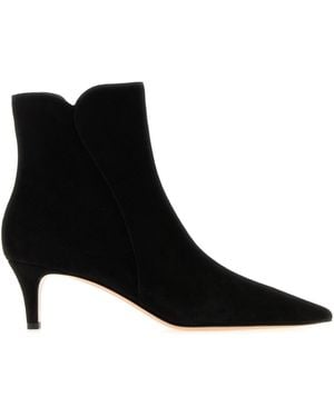 Gianvito Rossi Black Suede Levy 55 Ankle Boots