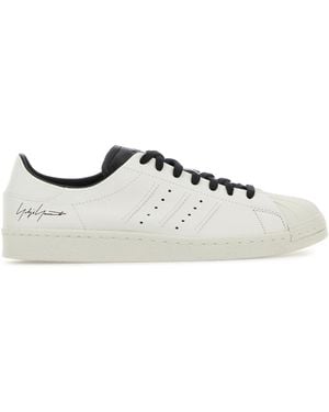 Y-3 Chalk Leather Y-3 Superstar Trainers - Grey