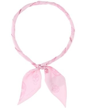 McQueen Printed Silk Foulard - Pink