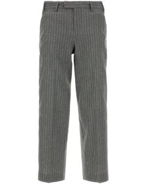 PT Torino Embroidered Linen Blend Emma Pant - Grey