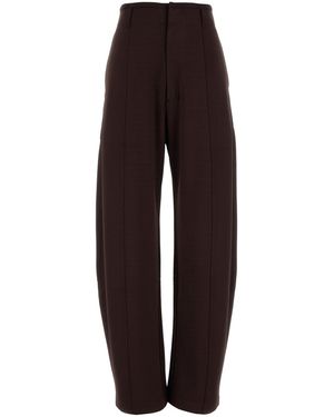 Lemaire Pantalone dalla gamba ampia in misto viscosa marrone - Viola